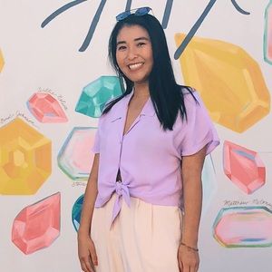 Aritiza front tie blouse